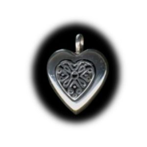 Sterling Silver Heart with Silver Insert Pendant