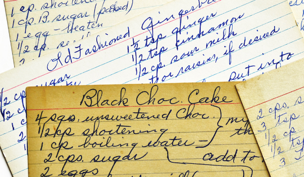 recipe cards