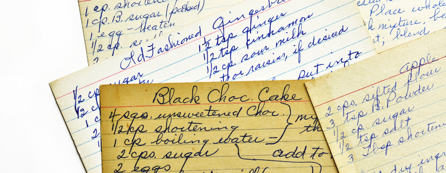 recipe cards