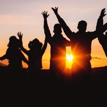 best friends group of best friends in sunset
