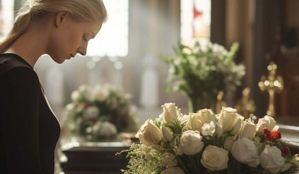 young lady at funeral