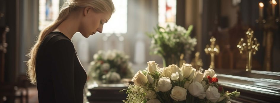 young lady at funeral