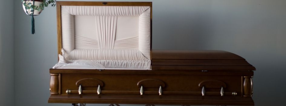 open and empty casket